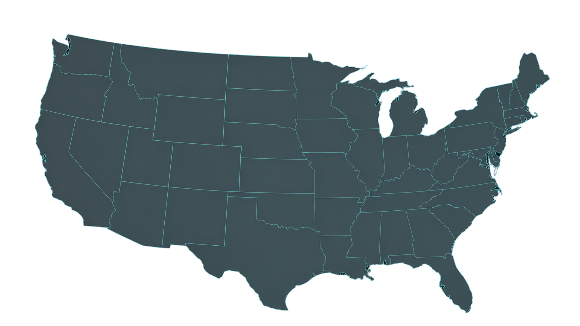 United States map representing national construction recruiting support